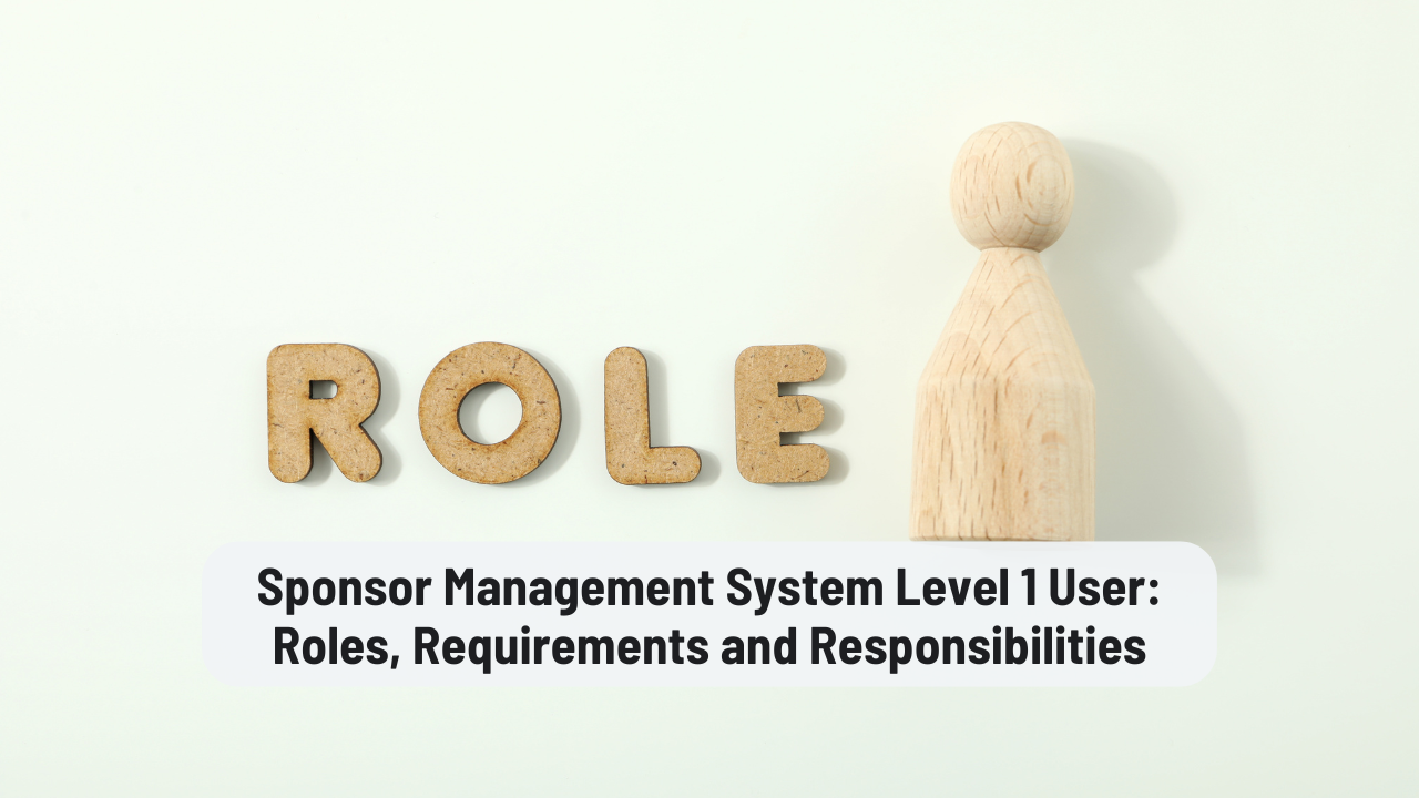 Sponsor Management System Level 1 User dashboard showing CoS management options